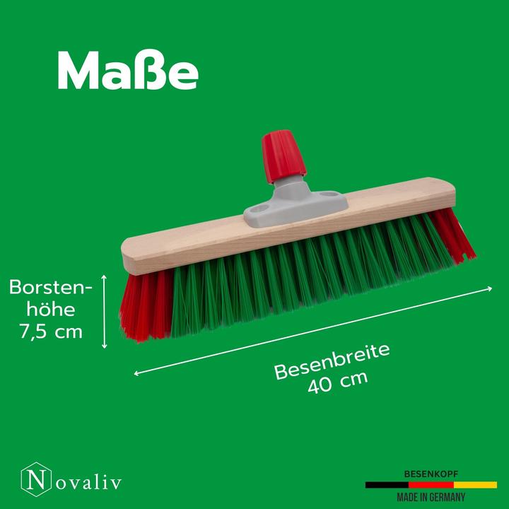Produktbild Novaliv Gartenbesen Elaston 40 cm Besenkopf Elaston Borsten Ideal als Besen draussen Strassenbesen Har (1 Stk.)