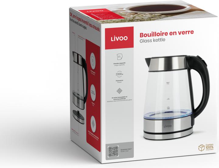 Actual product image Livoo Glass kettle (1.70 l, EU plug)
