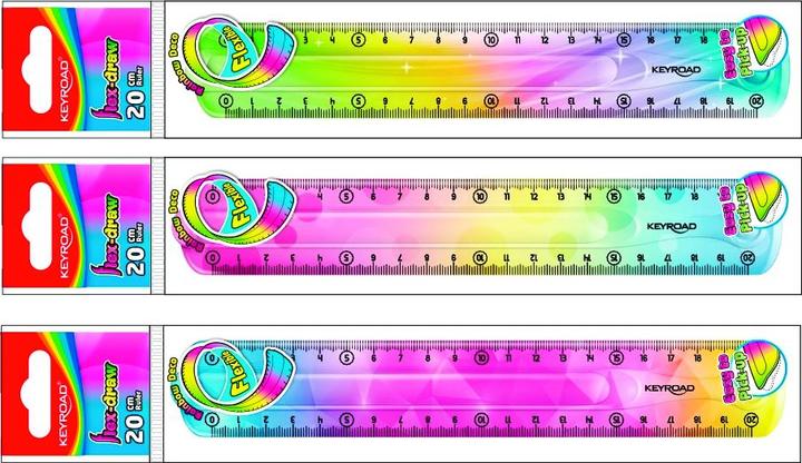 Image du produit Keyroad Règle, 20 cm, flexible, arc-en-ciel, pendentif, mélange de couleurs (20 cm)