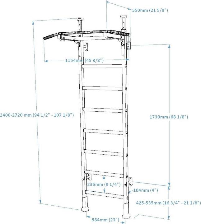 Produktbild BenchK Sprossenwand 521B mit Klimmzugstange