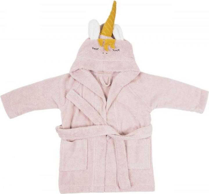 Produktbild Kikadu Bademantel Einhorn pale rose Gr. 1-2 (GOTS)