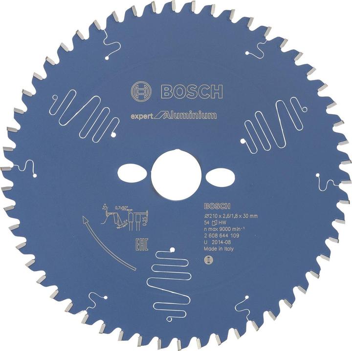 Bosch Professional Zubehör Kreissägeblatt Expert for Aluminium, 210 x 30 x 2,6 mm, 54