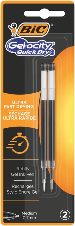 Bic GELOCITY QUICK DRY - Gelschreiber Refill (Schwarz, 2 x)