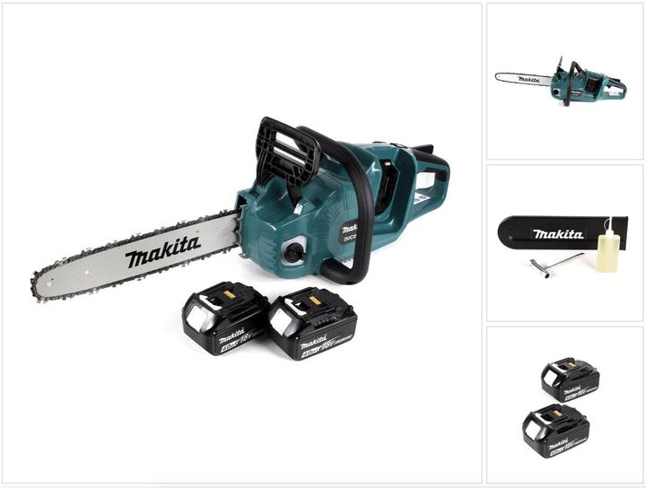 Productafbeelding Makita DUC 355 M2 accu kettingzaag 36V ( 2x18V ) borstelloos 35 cm + 2x 4,0 Ah accu - zonder oplader (Accu kettingzaag)
