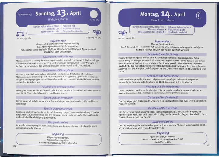 Image du produit Heyne Ludwig Calendrier de poche Der grosse Mondkalender Tag für Tag (17 x 24 cm, Couverture rigide, Allemand)