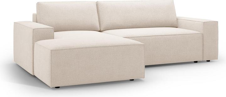 Micadoni Bouclé Left Corner Sofa With Bed Function And Box, "Jodie", 3 Seats, 246x151x86 Made in Europe (Corner sofa)