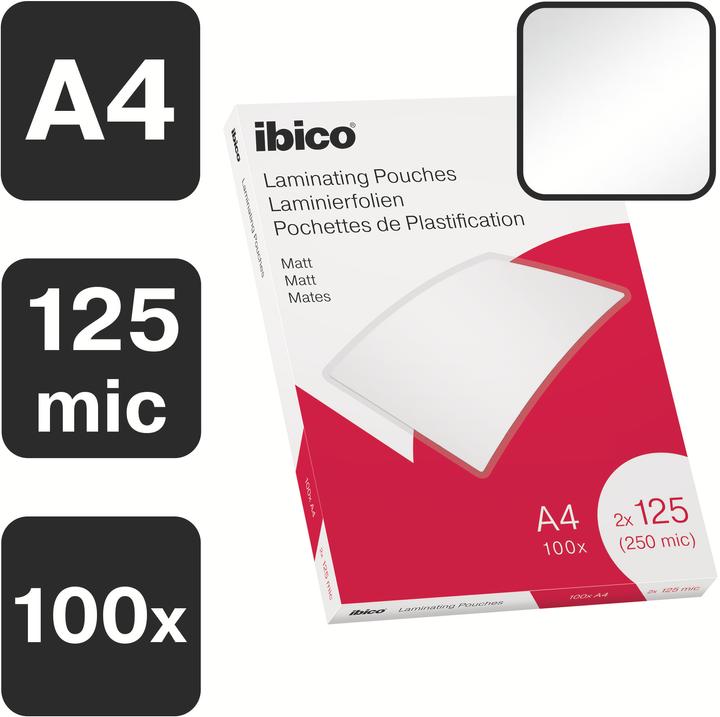 Immagine prodotto Ibico Lamina di laminazione A4, 125 µm 100 pezzi (A4, 100 Pezzo/i, 125 µm)