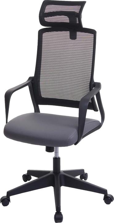 Image du produit Swisshandel24 chaise de bureau, chaise pivotante chaise de bureau, appui-tête ergonomique, similicuir gris