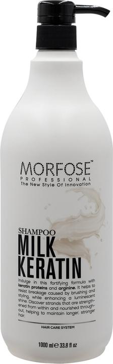 Morfose Milk Keratin Shampoo 1000ml mit Keratinproteinen und Arginin stärkt das Haar und fügt Shi (1000 ml, Flüssiges Shampoo)