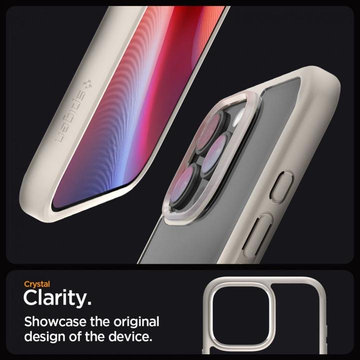 Actual product image Spigen Ultra Hybrid iPhone 16 Pro natural titanium/tytanowy ACS08127 (Apple iPhone 16 Pro)