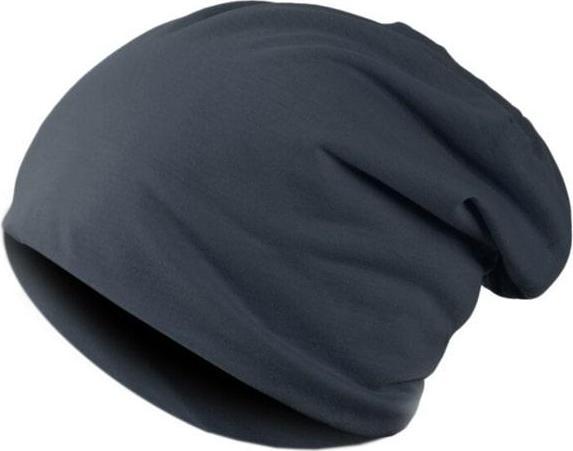 JTI Dünne Beanie im Baggy-Stil - Dunkelgrau