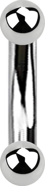 Image du produit Star Piercing Banane femelle argentée avec deux billes (Acier chirurgical 316L)
