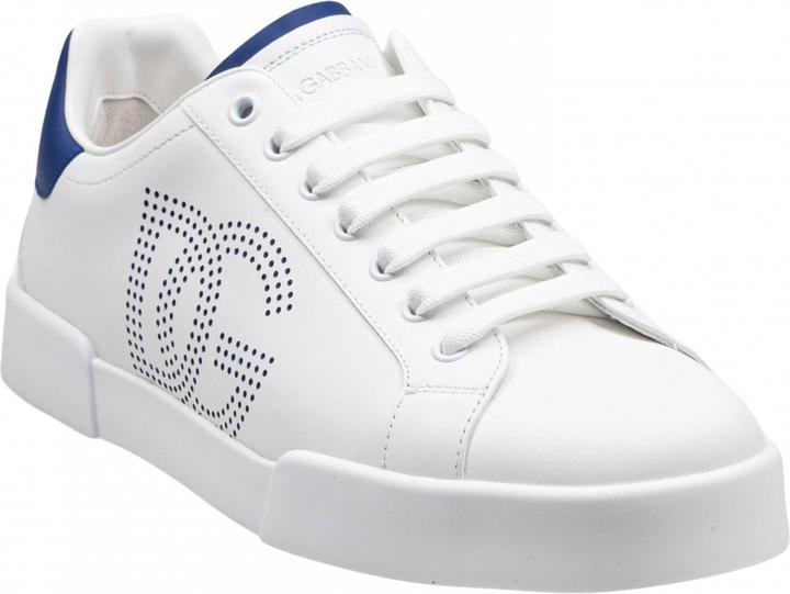 Actual product image Dolce & Gabbana portofino light sneakers in white and blue leather (40)