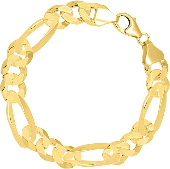 Immagine prodotto Candy Bracciale Figaro Aigle 6,5 mm, argento 925, placcato oro (21 cm, Placcato oro 18k, Argento 925)