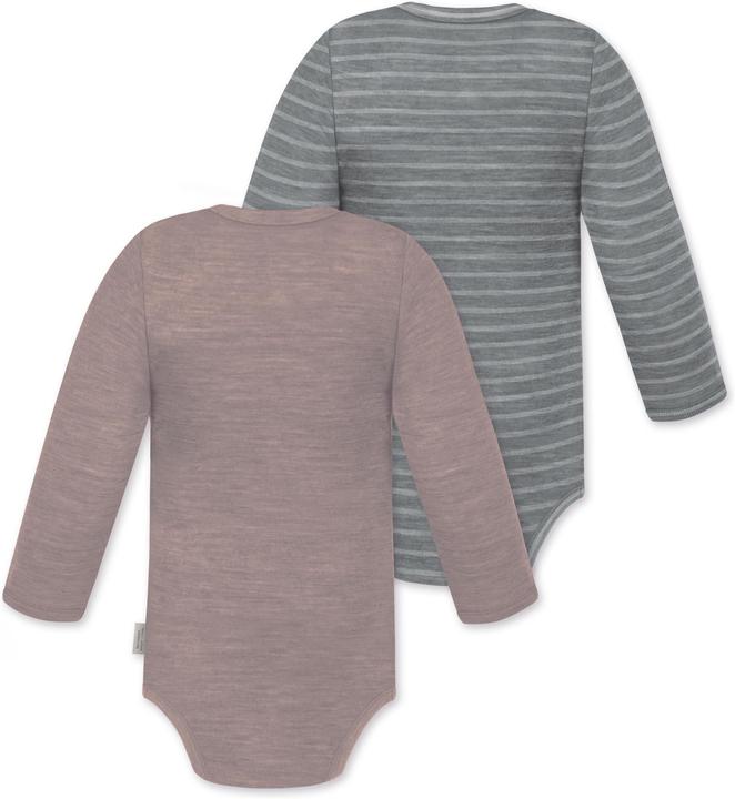 Produktbild Normani 2er Pack Baby Merino Langarmbody „Tuai" - 9401 (74)