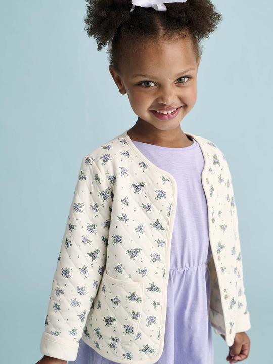 Produktbild Vertbaudet Mädchen-Set: Geblümte Jacke mit Steppnähten & Kleid (146)
