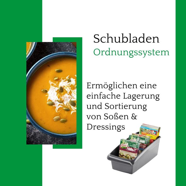 Produktbild Novaliv Suppentütenbox 4er Sparset Schubladen Organizer Küche - 25 x 16 cm ANTHRAZIT GRAU (16 x 16 x 10.5 cm)