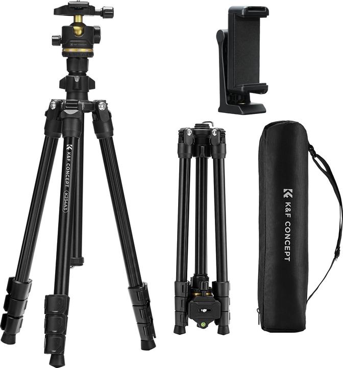 K&F Concept K234A3+BH-36L +Clip pour téléphone portable Trépied en alliage d'aluminium et de magnésium (Métal)