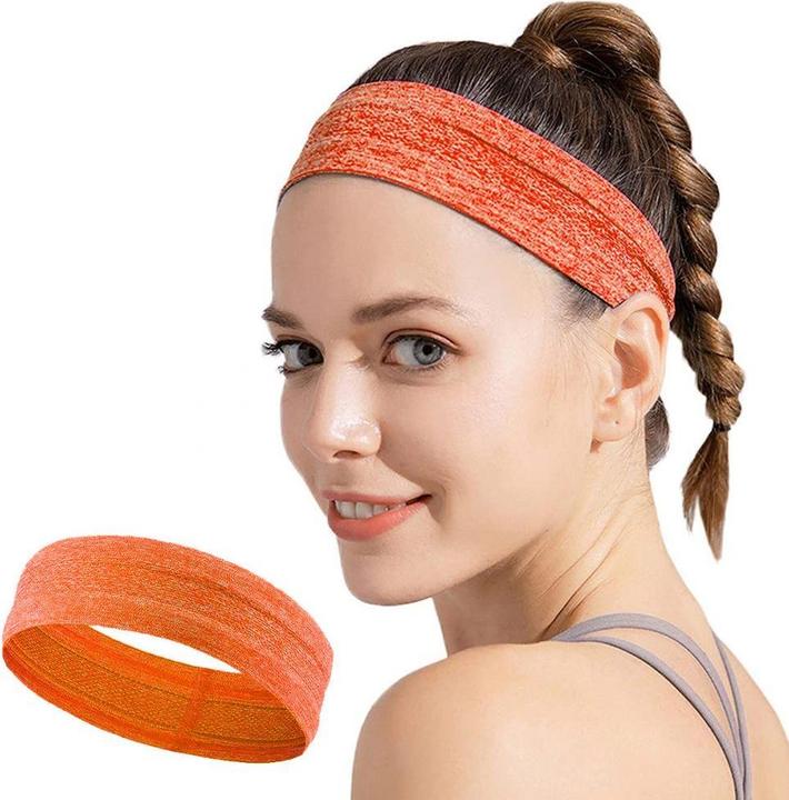 Hurtel Elastic fabric headband for running fitness orange