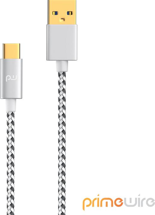 Produktbild Primewire USB-C 3.1 Kabel, USB Typ C zu Typ A, Datenkabel, Ladekabel, Nylonmantel, bidirektional, Geschirmt (2 m, USB 3.1)