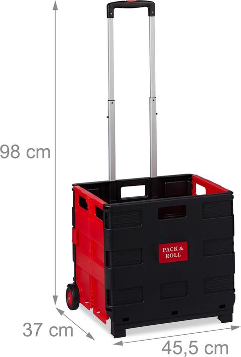 Actual product image Relaxdays Folding Shopping Trolley, Telescopic Handle