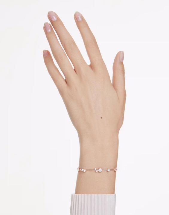 Actual product image Swarovski Constella Tennis Armband Kristallperle Rundschliffe Weiss Roségold Legierungsschicht (20 cm, Swarovski Metal)