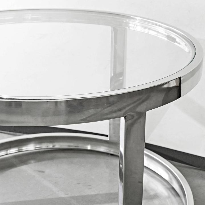 Produktbild Loberon Beistelltisch 2er Set Cibran silber (45 x 80 cm)