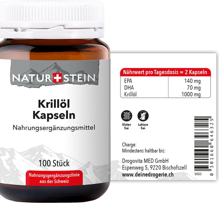 Nutritional values and ingredients Naturstein Krill capsule (100 Piece, Capsules, 158 g)