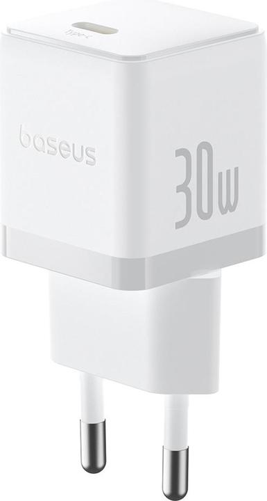 Actual product image Baseus - Wall Charger Palm (P10111605213-00) - Fast Charger, Type-C, PD 30W, 5V/3A- Moon White (30 W)