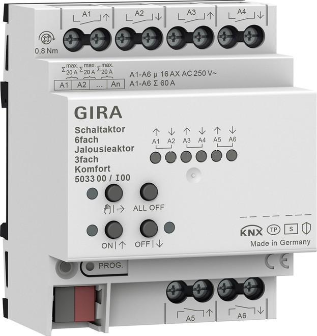 Image du produit Gira 503300 6f/3f 16 A REG Kmf KNX Secure Actionneur de commutation/stores (Actionneur de volet)