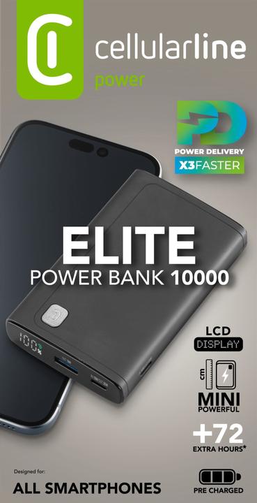 Produktbild Cellularline CELLULAR L& CLL PB DISPLAY 10000 BK (10000 mAh, 20 W)