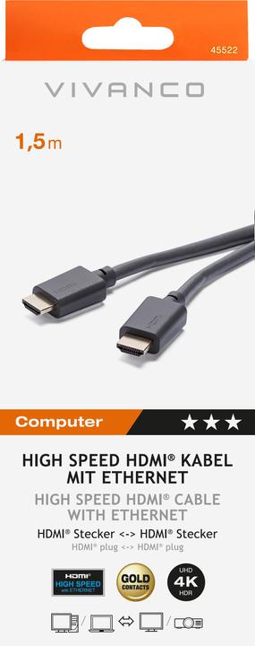 Produktbild Vivanco High Speed HDMI Kabel 1.5m (1.50 m, HDMI)