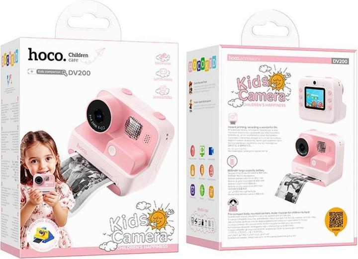 Image du produit Hoco Headphone with microphone digital kids camera with printer DV200 pink