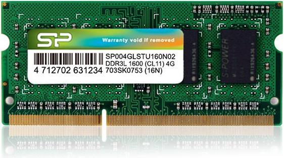 Produktbild Silicon Power SP004GLSTU160N02 (1 x 4GB, 1600 MHz, DDR3L-RAM, SO-DIMM)