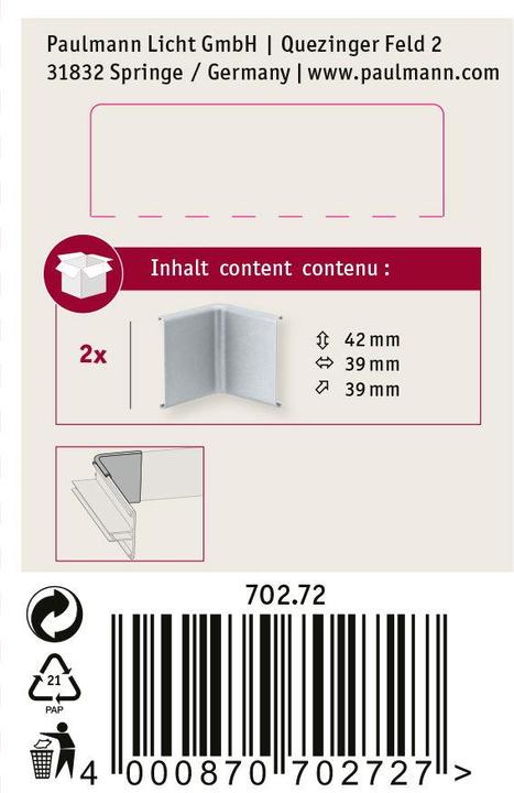 Actual product image Paulmann Stripe Profile Duo Corner Piece