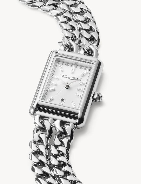 Produktbild Thomas Sabo Damenuhr rechteckig silberfarben (Analoguhr)