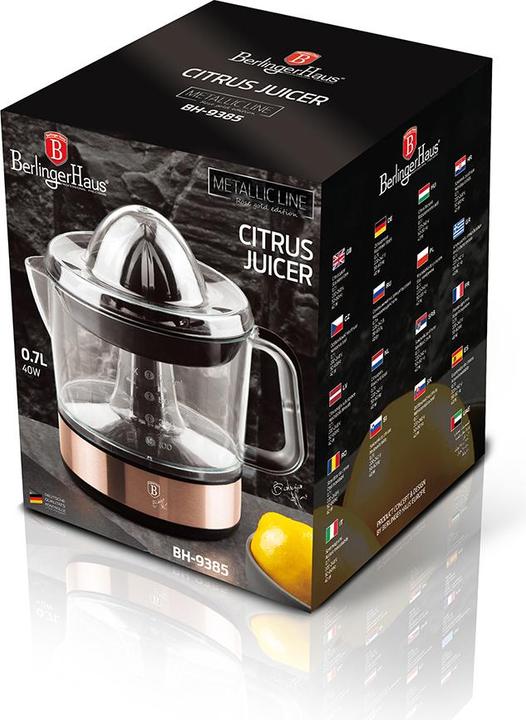 Produktbild BerlingerHaus BH9385 Zitruspresse 1.5 Liter Metallic Line Rose Gold (CH-Stecker)