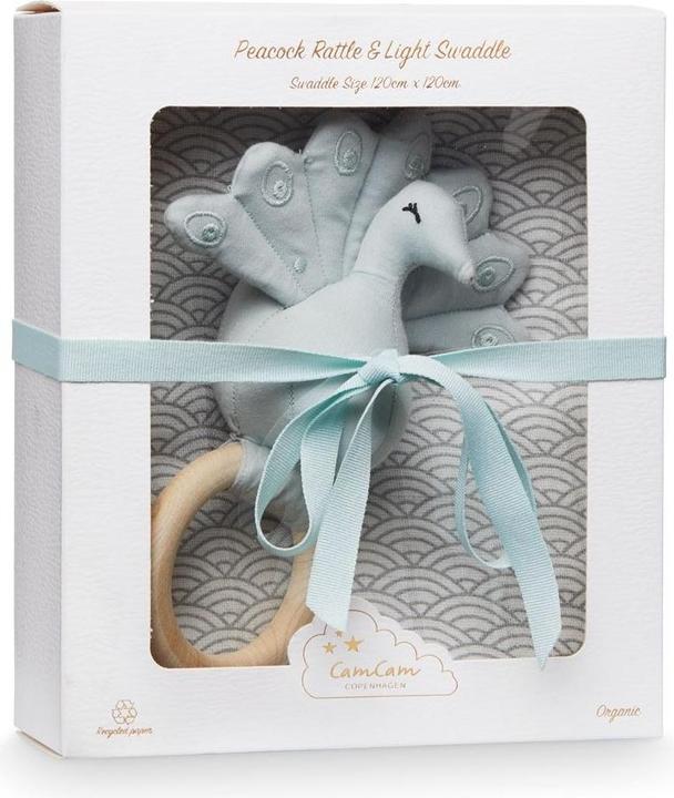 Immagine prodotto Cam Cam Copenhagen Confezione regalo Mussola e sonaglio grigio pavone Wave