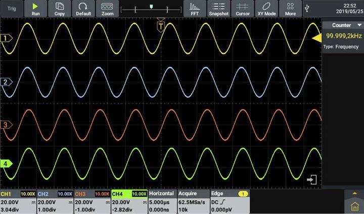 Produktbild Voltcraft DOV1004 Digital-Oszilloskop 100 MHz 4-Kanal 1.25 GSa/s 50 Mpts 12 Bit (CAT II)