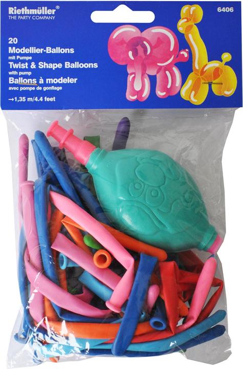 Produktbild Riethmüller 20 Latexballons Modellierballons mit Pumpe 135 cm (5 x)