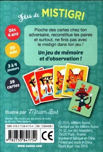 Image du produit Auzou France Jeu de Mistigri : chiens et chats (Français)