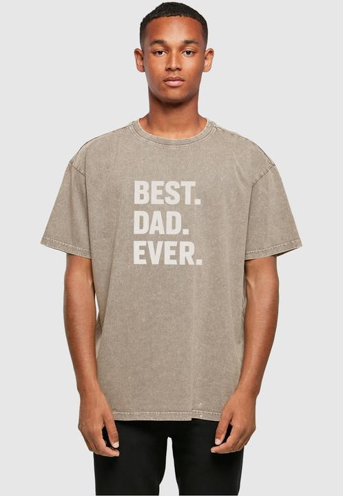 Produktbild Merchcode Fathers Day - Best Dad Ever Acid Washed Heavy Oversized Tee - 112789 (XL)