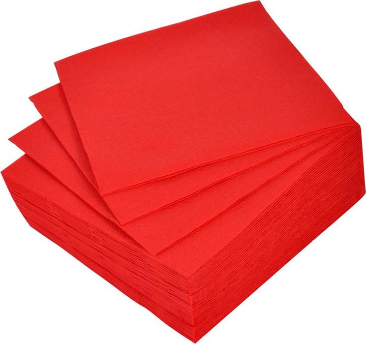 Casativo 40er-Set Papier Servietten einfarbig, 2-lagig, rot, 38 x 38 cm (40 x, 38 x 38 cm)