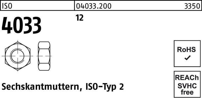 Productafbeelding Zeskantmoer ISO 4033 M 8 12 (M8)
