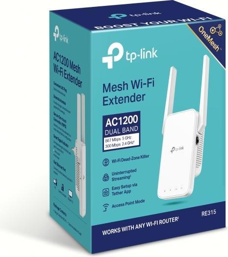Immagine prodotto TP-Link RE315 - 867 Mbps - 10,100 Mbps - esterno - 10/100Base-T(X) - IEEE 802.11a,IEE (867 Mbit/s, 300 Mbit/s)