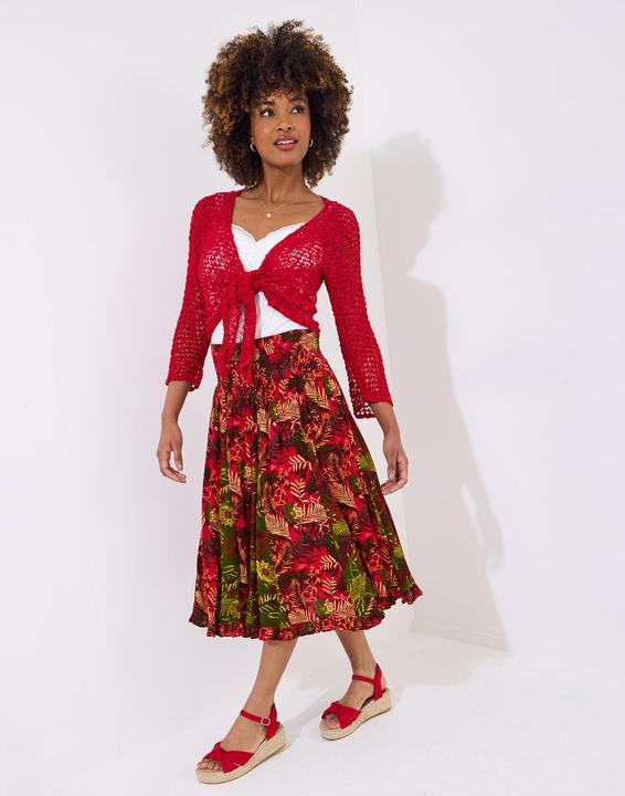 Actual product image Joe Browns Palm Print Godet Skater Skirt (40)