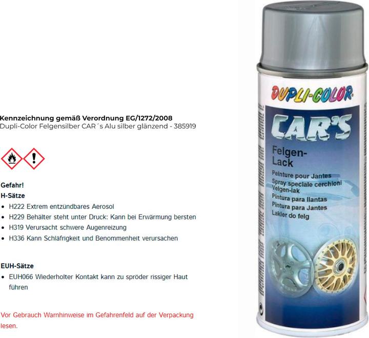 Immagine prodotto Dupli-Color Cerchio laccato argento (Argento, 0.40 l)