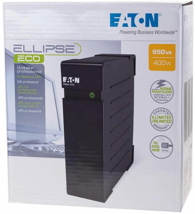 Produktbild Eaton Ellipse ECO 650 IEC (650 VA, 400 W, Standby USV)