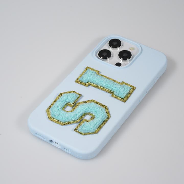 Produktbild PhoneLook Sticker Aufkleber für Handy/Tablet/Computer 3D gestickt Türkis Buchstabe Q