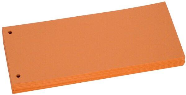 Produktbild Büroring Trennstreifen orange, 10,5 x 22,8 cm, 190g/qm Karton, gelocht, 100 Stück